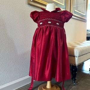 Smocked Red Dress
